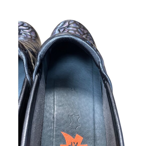 Dansko XP Womens Black Purple Leather casual nursing work clogs Size 40/9 SKU 91 - Picture 7 of 12